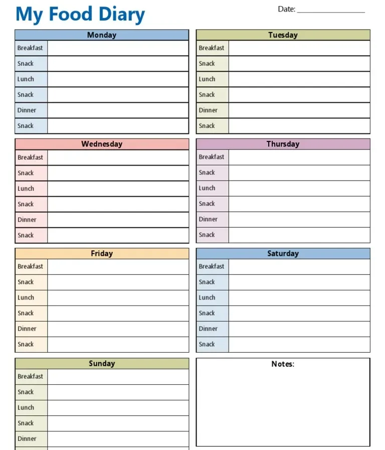 Health Weight, food journal